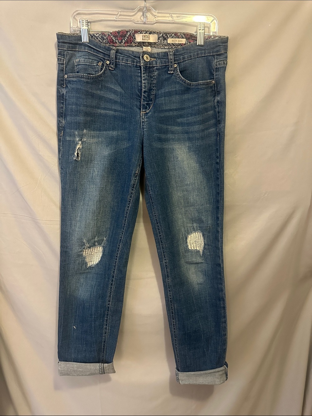 American Vintage Blue Distressed Boyfriend Jeans